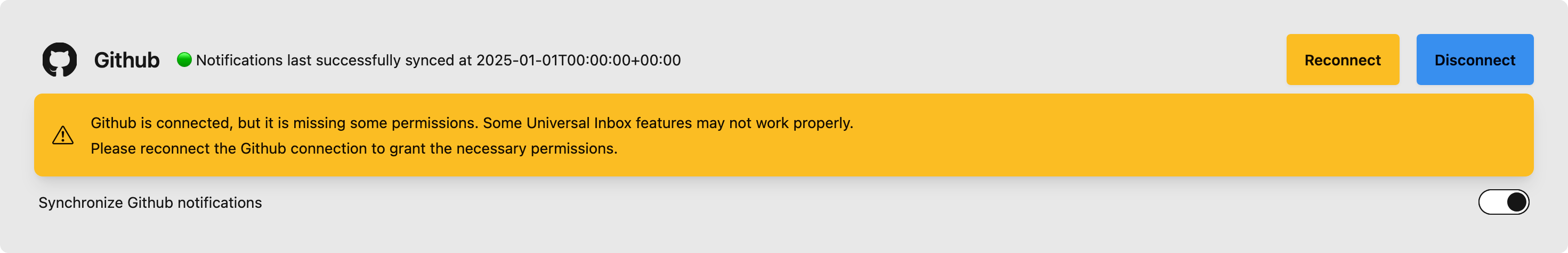 integration needing reconnection