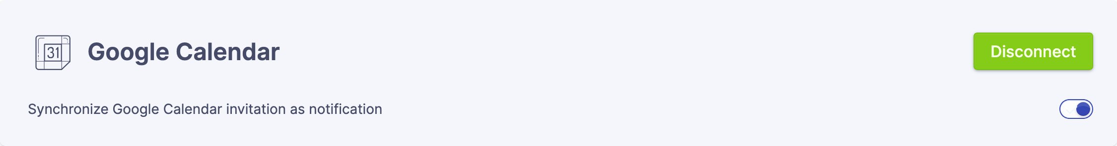 Google Calendar integration configuration